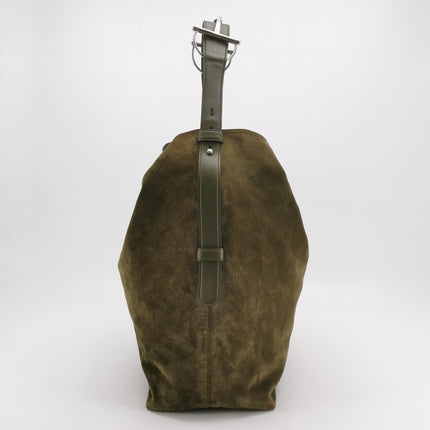 Gucci Beatrix Large Tote Bag Dark Green Suede Leather