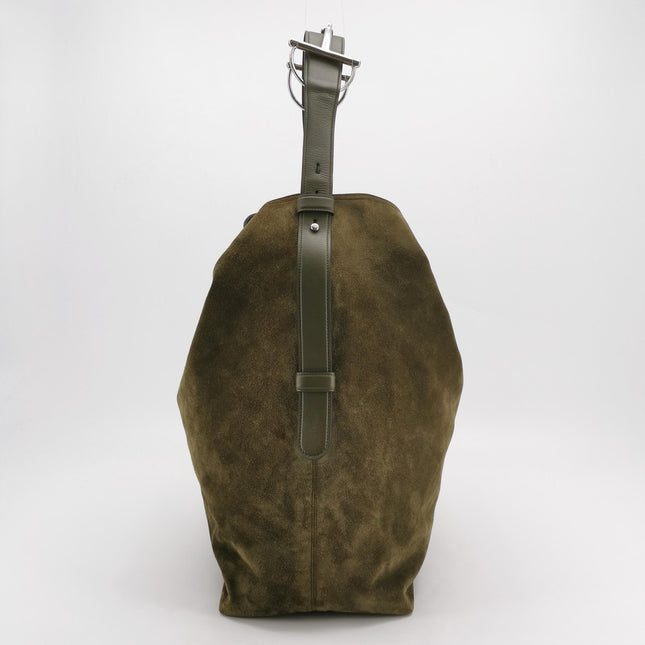 Gucci Beatrix Large Tote Bag Dark Green Suede Leather