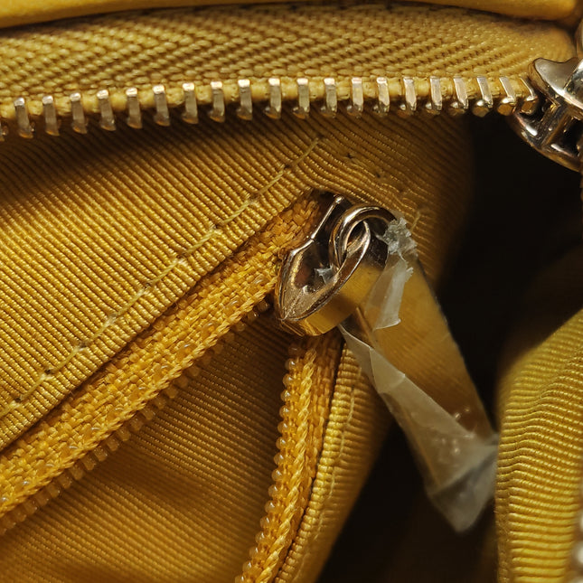 Chanel Round Camera Bag Yellow Quilted Lambskin Leather Silver Hardware