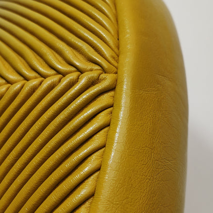 Chanel Round Camera Bag Yellow Quilted Lambskin Leather Silver Hardware