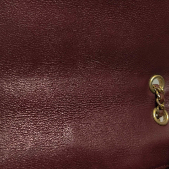 Chanel Rock The Corner Mini Flap Bag Burgundy Calfskin Leather Gold Hardware Corners 2017-18