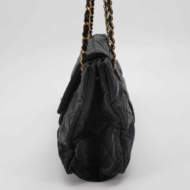 Chanel Chic Quilt Flap Large Black Leather Gold Hardware Shoulder Bag