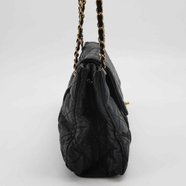 Chanel Chic Quilt Flap Large Black Leather Gold Hardware Shoulder Bag