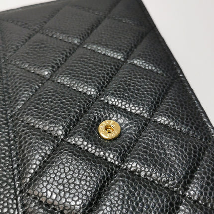 Chanel Wallet on Chain Classic Flap Black Caviar Leather Gold Hardware 2015