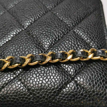 Chanel Wallet on Chain Classic Flap Black Caviar Leather Gold Hardware 2015