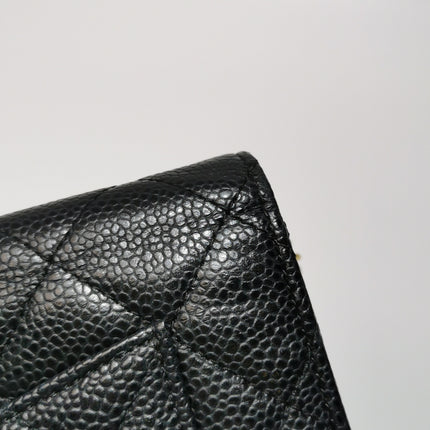 Chanel Wallet on Chain Classic Flap Black Caviar Leather Gold Hardware 2015