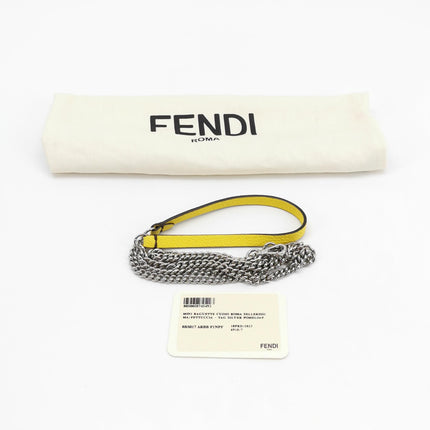 Fendi Baguette Mini Selleria Lemon Yellow Calfskin Leather Crossbody Bag