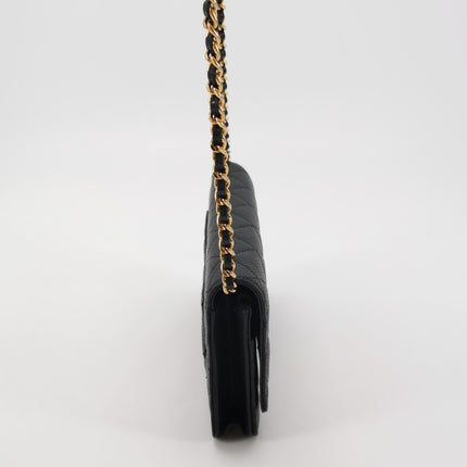 Chanel Wallet on Chain Classic Flap Black Caviar Leather Gold Hardware 2015