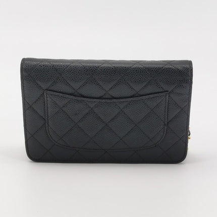 Chanel Wallet on Chain Classic Flap Black Caviar Leather Gold Hardware 2015