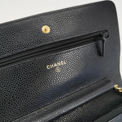 Chanel Wallet on Chain Classic Flap Black Caviar Leather Gold Hardware 2015