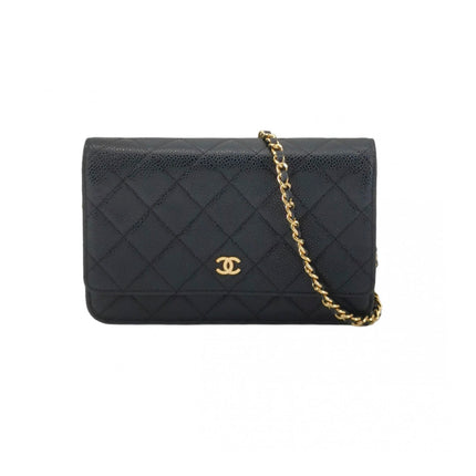 Chanel Wallet on Chain Classic Flap Black Caviar Leather Gold Hardware 2015