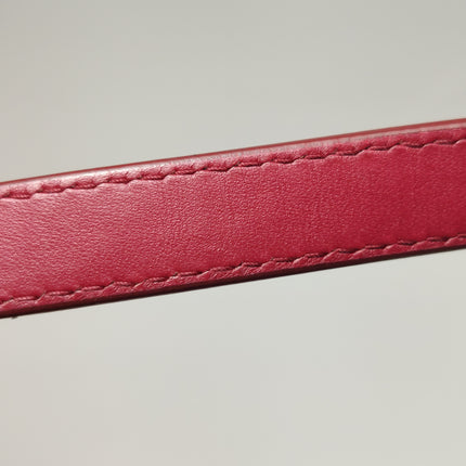 Lady Dior Mini Cuir d'Agneau Rouge Chaîne Bandoulière Métal Doré