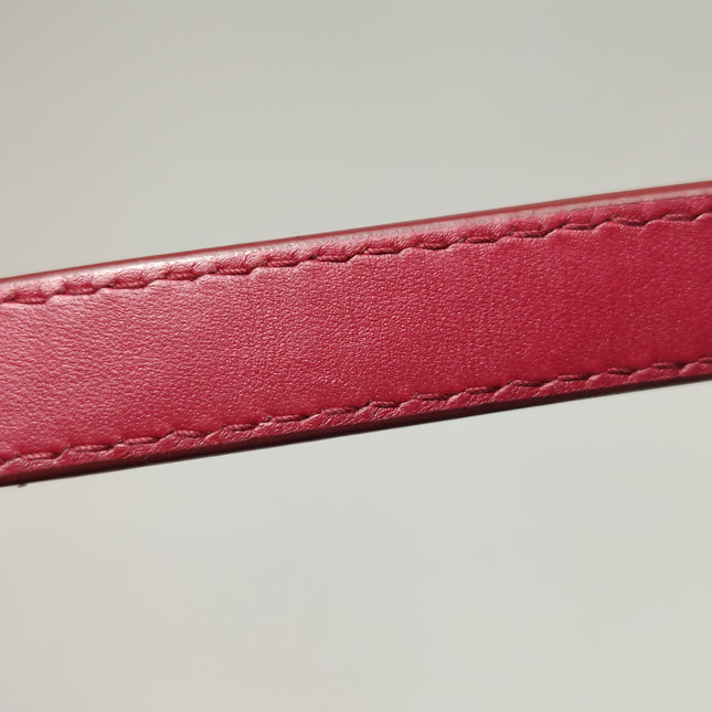 Lady Dior Mini Cuir d'Agneau Rouge Chaîne Bandoulière Métal Doré
