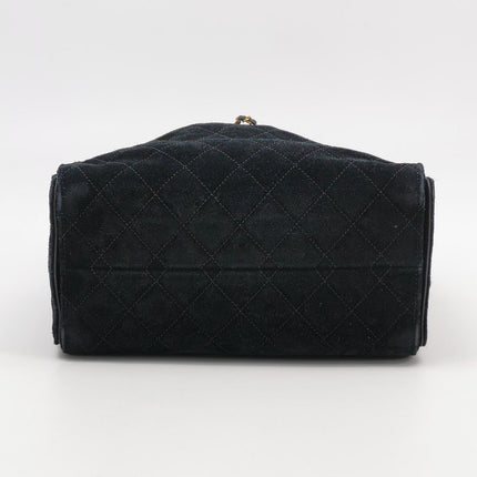 Chanel Wallet on Chain Classique rabat en cuir grainé noir, finition argentée