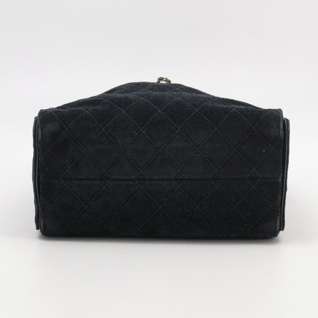 Chanel Wallet on Chain Classique rabat en cuir grainé noir, finition argentée