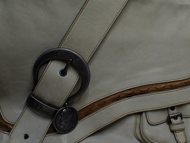 Sac bandoulière Dior Vintage Gaucho XL en cuir rouge 42 cm