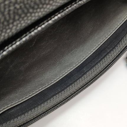 Chanel Double CC Grey Caviar Leather Flap Small Crossbody Bag