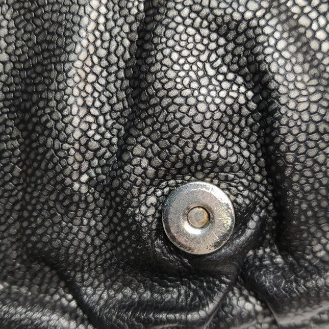 Chanel Double CC Grey Caviar Leather Flap Small Crossbody Bag