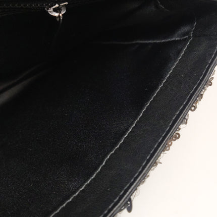 Sac Chanel Paillettes Flap Bag Rectangulaire Mini Paillettes Bleu Marine et Argent