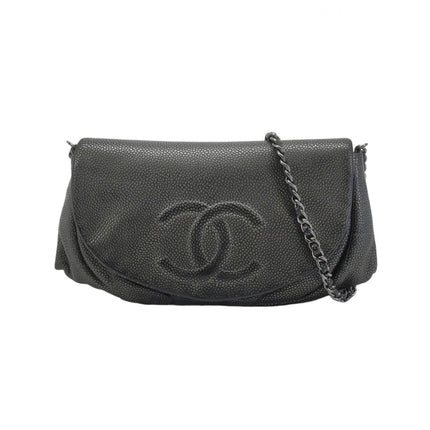 Chanel Double CC Grey Caviar Leather Flap Small Crossbody Bag-Luxbags
