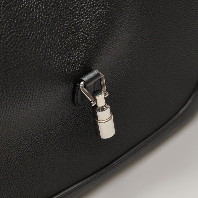 Gucci Jackie 1961 Black Large Pebbled Leather Shoulder Bag with Strap