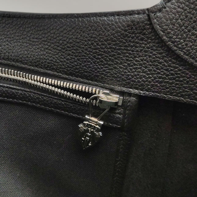 Gucci Jackie 1961 Black Large Pebbled Leather Shoulder Bag with Strap