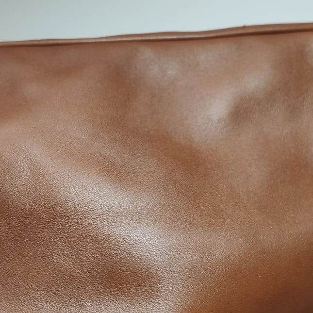 Longchamp Au Sultan Weekender Brown Leather Top Handle Travel Bag Canvas Strap