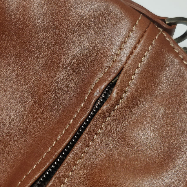 Longchamp Au Sultan Weekender Brown Leather Top Handle Travel Bag Canvas Strap