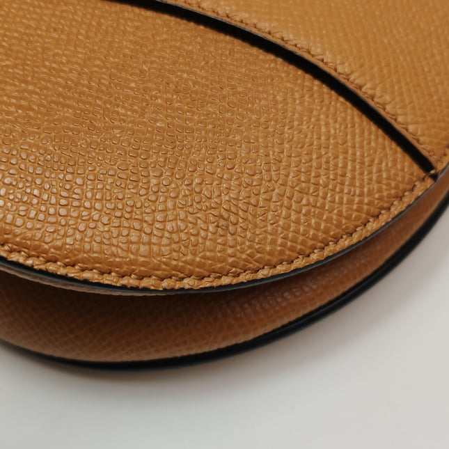 Dior Saddle 2021 Medium Tan Brown Grained Calfskin Leather Bag