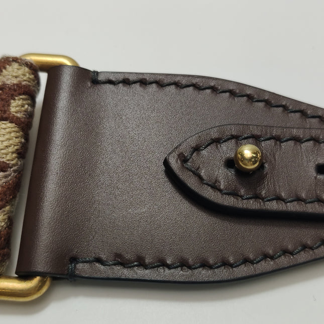Dior Strap Burgundy Embroidered Canvas and Metal Studs