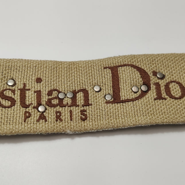 Dior Strap Burgundy Embroidered Canvas and Metal Studs