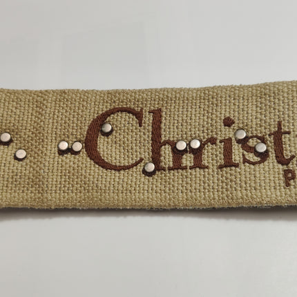Dior Strap Burgundy Embroidered Canvas and Metal Studs