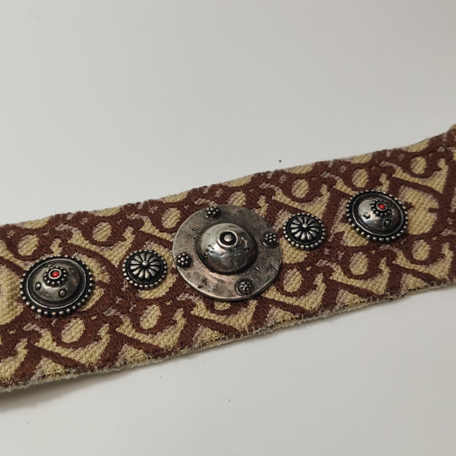 Dior Strap Burgundy Embroidered Canvas and Metal Studs