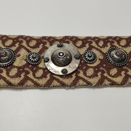 Dior Strap Burgundy Embroidered Canvas and Metal Studs