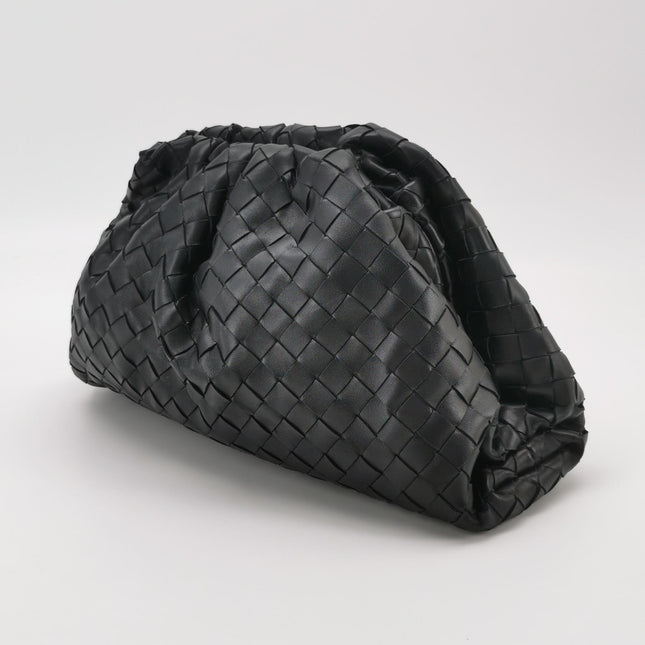 Bottega Veneta Pochette Grande Intrecciato Cuir de Veau Noir