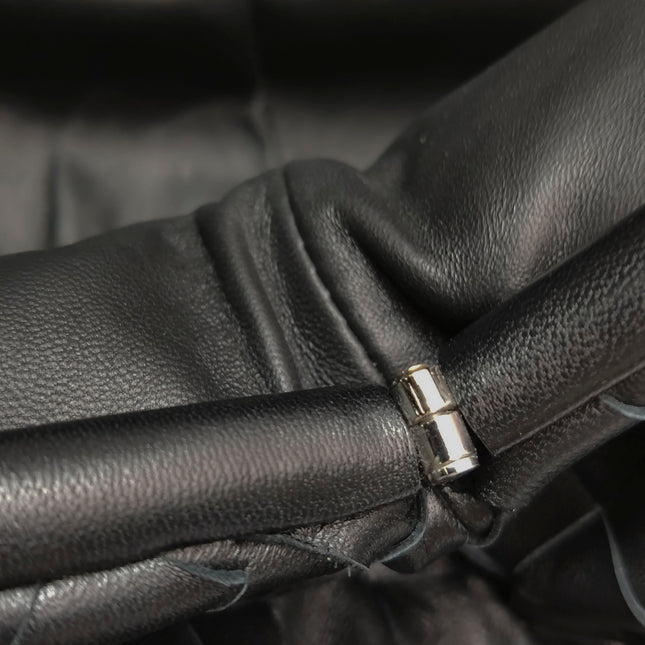 Bottega Veneta Pochette Grande Intrecciato Cuir de Veau Noir