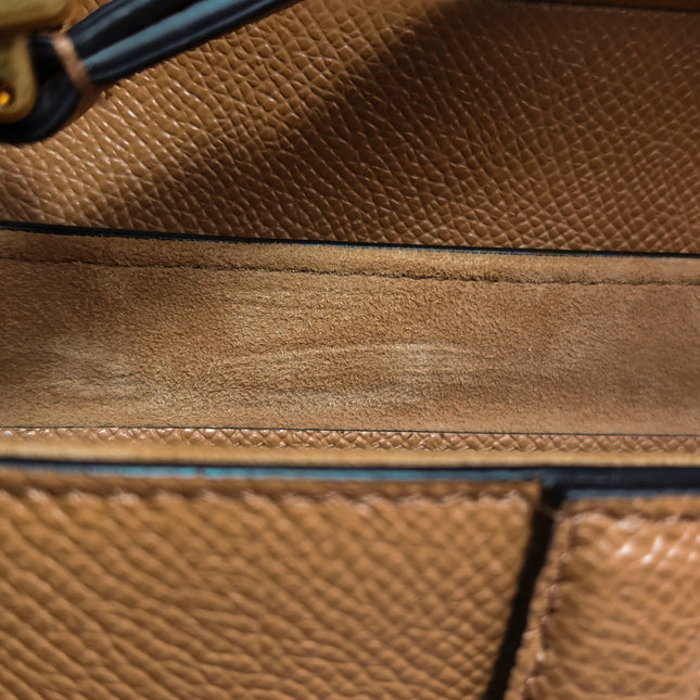 Dior Saddle 2021 Medium Tan Brown Grained Calfskin Leather Bag