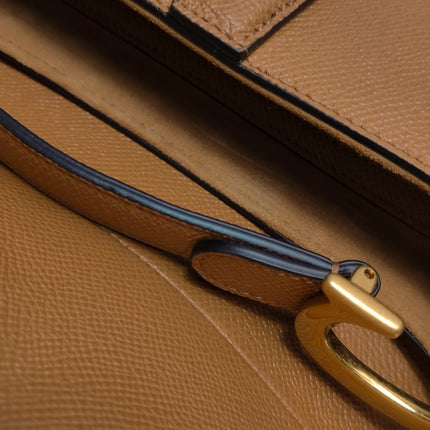 Dior Saddle 2021 Medium Tan Brown Grained Calfskin Leather Bag