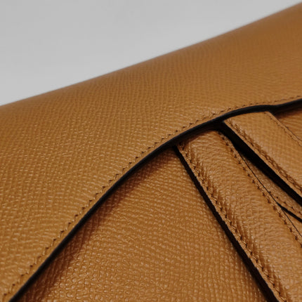 Dior Saddle 2021 Medium Tan Brown Grained Calfskin Leather Bag