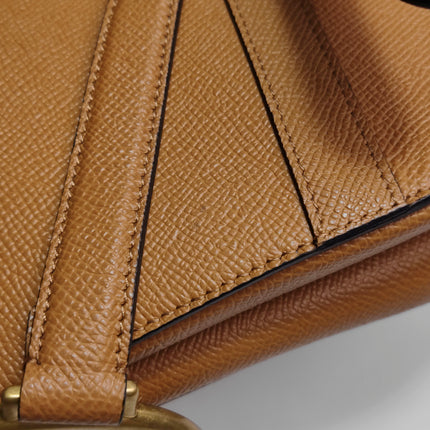 Dior Saddle 2021 Medium Tan Brown Grained Calfskin Leather Bag