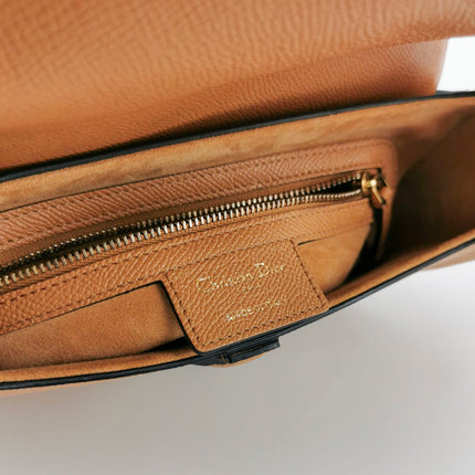 Dior Saddle 2021 Medium Tan Brown Grained Calfskin Leather Bag