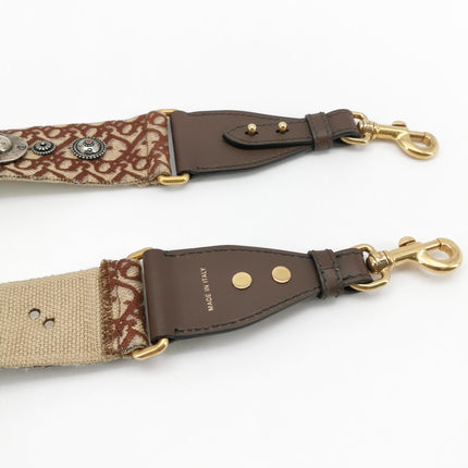 Dior Strap Burgundy Embroidered Canvas and Metal Studs