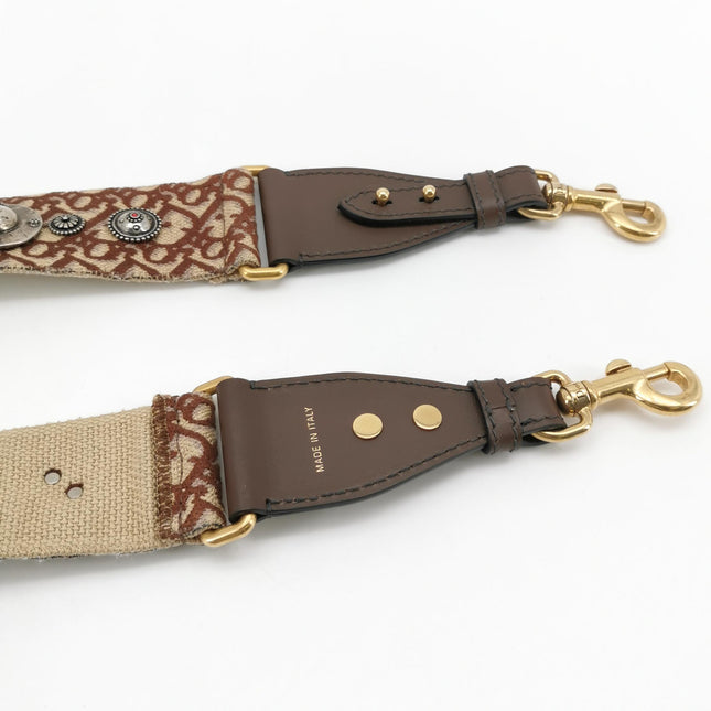 Dior Strap Burgundy Embroidered Canvas and Metal Studs