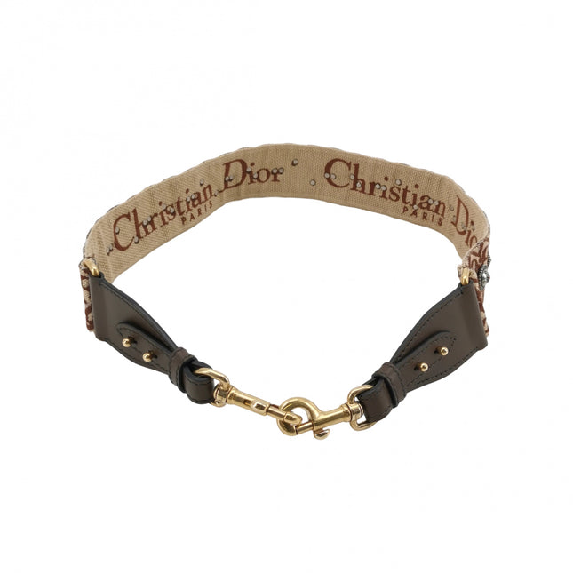 Dior Strap Burgundy Embroidered Canvas and Metal Studs