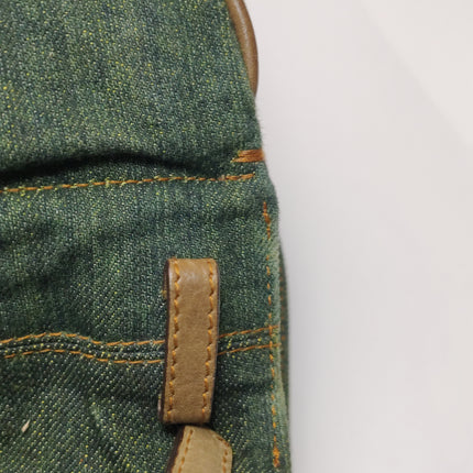 Sac Bandoulière Dior Vintage Gaucho Grand Jean Vert Cuir Bordeaux 2006