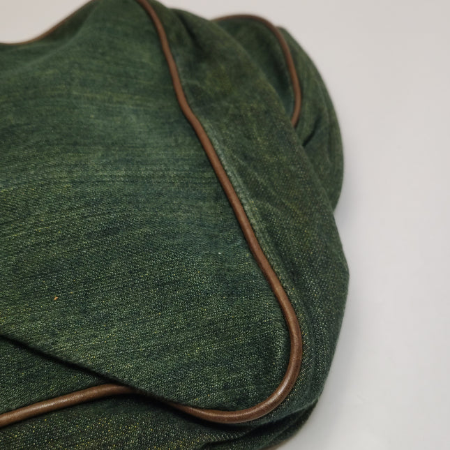Sac Bandoulière Dior Vintage Gaucho Grand Jean Vert Cuir Bordeaux 2006