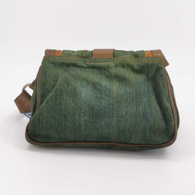 Sac Bandoulière Dior Vintage Gaucho Grand Jean Vert Cuir Bordeaux 2006