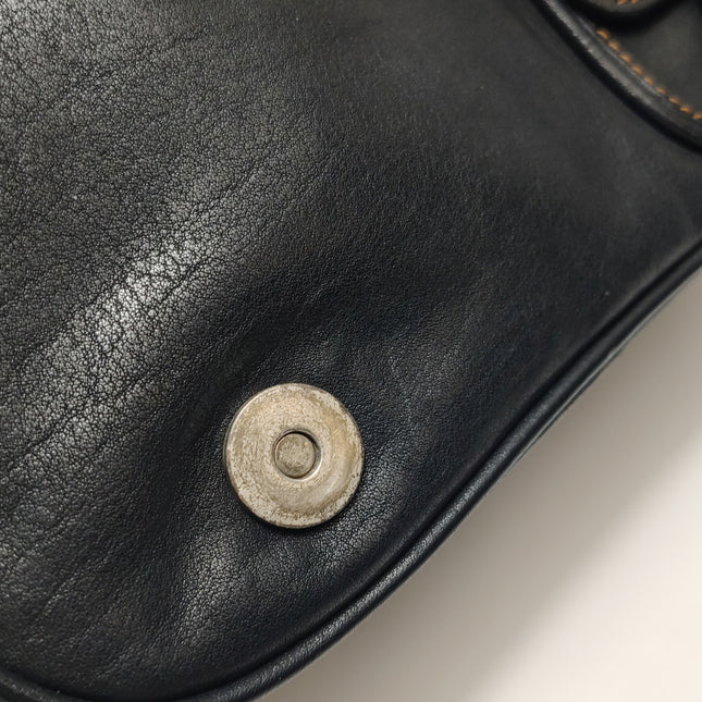 Dior Vintage Gaucho Mini Black Leather Crossbody Bag