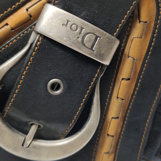 Dior Vintage Gaucho Mini Black Leather Crossbody Bag