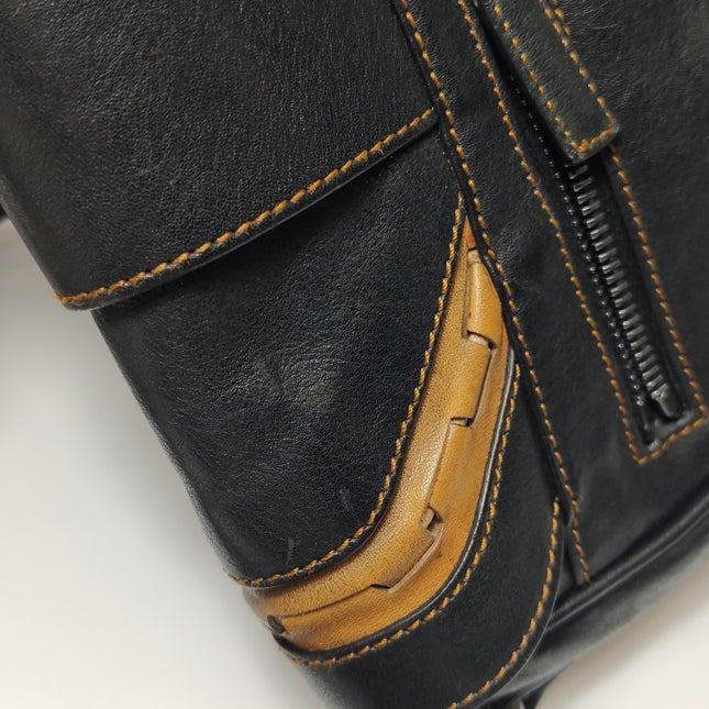 Dior Vintage Gaucho Mini Black Leather Crossbody Bag